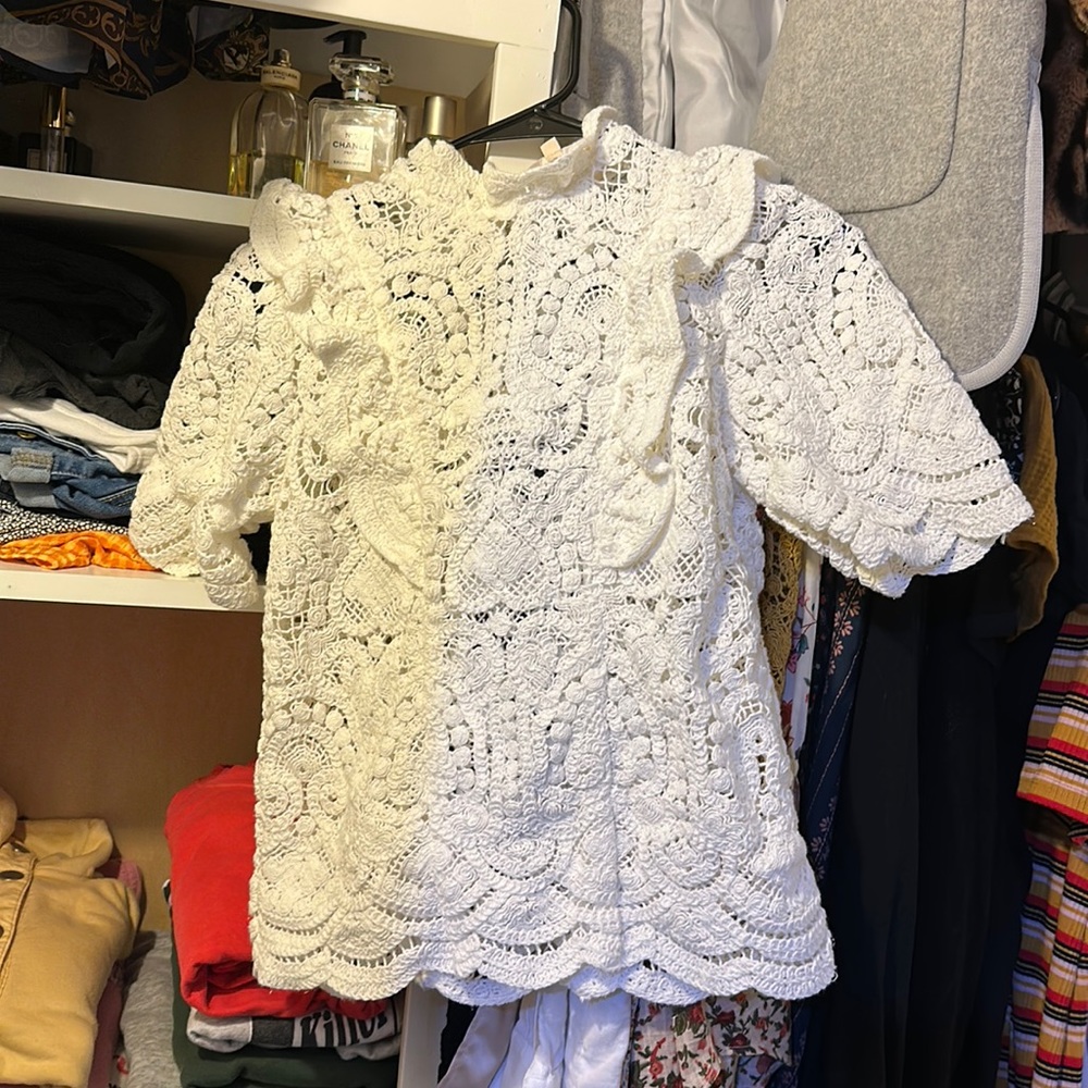 Sezane crochet blouse